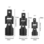 1/4" 3/8" 1/2" Drive Swivel Impact Universal Joint Socket Set Adapter Tools Set