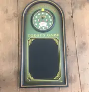 BAR GAMES ROOM WALL SIGN WITH CLOCK AND CHALKBOARD