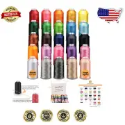 Polyester Embroidery Thread Kit: 25 Colors, 5000M Spools & Essential Accessories