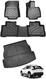 Fit Toyota Rav4 Rav 4 2019-2024 All Weather Floor Carpet and Boot Cargo Mat Set 4 Piece in Pack Full Set