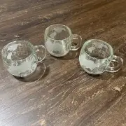 Nestle Nescafé Clear Glass Globe Vintage Set of 3 '70s Coffee Tea Mug