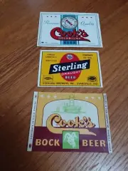 Vintage Evansville FW Cooks Bock Beer Label Premium Gold Blume Sterling NOS