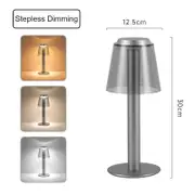 GGP Silver Stylish Transparent Desk Lamp With Touch Control, Led, Type C Charging Simple And Modern Design