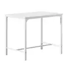 Bar Table Dining Desk High Kitchen Shelf Metal Legs Cafe Pub White