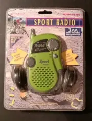 Brand New/Sealed LENOXX Sound Model PR-35M AM/FM Sports Radio Lime Green Retro