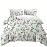 Modest Green Leaves and Berries Quilt Cover