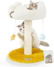 Happi N Pets Cloud Cat Tree, Scratching Post with Bed, 22", White