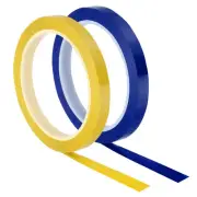 2Pcs PU Tennis Racket Badminton Grip Finishing Tapes 55 Yard 0.4 in, Blue/Yellow