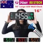 16" LED Large Big Jumbo Wall Desk Clock Digital Display With Calendar Temperatur