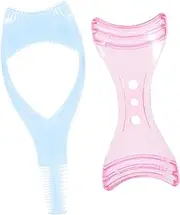 Healeved Eyelash Aid Kit 2pcs Mascara Comb Eyeliner Brush Stencil for Perfect Makeup