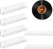 6Pcs 12 Inch Vinyl Record Shelf Acrylic Record Holder Wall Mounted Vinyl Records Wall Display Vinyl Wall Shelf Floating Acrylic Wall Shelf Record Display Shelf for Album Covers 12×1.7×1.7in
