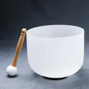 7 "A Note 432Hz Third Eye Frosted Quartz Crystal Singing Bowl for Healing