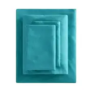 Teal Microfiber Fitted Flat Sheet Set