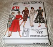 SIMPLICITY PATTERN 9900 ~ MISSES DRESSES ~ SIZES 12 - 14 - 16 - 18 *UNCUT