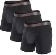 [Separatec] Men's Underwear Boxer Shorts Made of Soft Combed Cotton and Modal with Separate Pockets and Fly in 3 Pack Breathable and Elastic Shorts