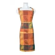 Pine Hurst Leaf Print On Check Pattern Apron