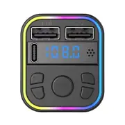 Car Wireless FM Transmitter Bluetooth 5.0 Adapter 2USB PD Charger AUX Hands-Free