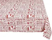 Yourtablecloth Holiday Printed Cotton Tablecloth (Red, 52x52 Square)