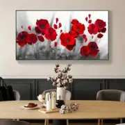 Canvas Painting Abstract Red Bloom Flower Painting Wall Art For Home Decor Mural