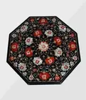 18" Marble Coffee center side Table Top Pietra Dura Inlay malachite antique