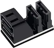 Xiwai SATA 7Pin Female to 7Pin Male Vertical 90 Degree Angled Adapter Dual Port Low Profile for Desktops SSD HDD Mainboard Motherboard