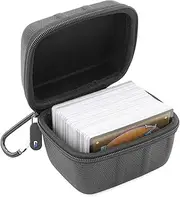 CASEMATIX Card Deck Box for Up to 200 Cards - Hard Shell Playing Card Case with Non-Scratch Fabrics and Metal Carabiner Compatible with Magic The Gathering and Other TCGs, Case Only