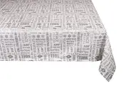 Metallic Christmas Printed Cotton Tablecloth Silver 60 x 84 Rectangle/Oblong