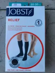 JOBST Relief XL Full Calf High 20-30mmHg Medical Compression Sock Stocking Black