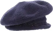 [WOFASHPURET] Berets Handmade Beret Army Hats for Men Knitted Hollow Hat for Women Cotton Dark Blue
