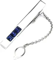 [KUHBDIE] Three-Diamond tie Clip Business tie Clip Set with Square Diamond tie Clip
