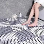 Interlocking Rubber Floor Tiles with Drain Holes DIY Size Bathroom Shower Toilet Floor Tiles Mat Interlocking Massage Soft Cushion Floor Tiles for Indoor/Outdo