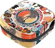 Period Bag,Sanitary Napkin Storage Bag,Abstract Mandala Flowers,Tampon Holder for Purse