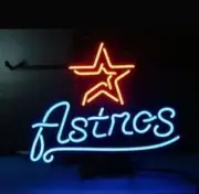Houston Astros Team 17"x14" Neon Sign Lamp Light Gift Show Wall Man Cave Bar EM