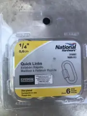 National Hardware Quick Links N889-011 1/4" ~ LOT OF 6
