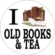 I Love Old Books and Tea - 10 Circle Stickers Decals 3" x 3" - Bibliophile
