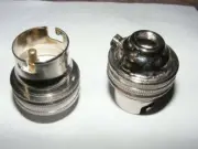 bright nickel bayonet cap BC,B22,lamp holder with shade ring,10mm or 1/2" entry