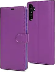[AMAZE!UK] For Samsung Galaxy S23 FE 5G Case Leather Wallet Book Flip Folio Stand View Cover with Card Slots Compatible with Galaxy S23FE 5G (S23 FE SM-S711B) (Purple)