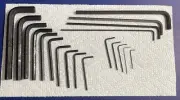 HEX KEYS Short=15 Long= 4 Arm Hex Allen Key Wrench Set 19 Sizes in SAE
