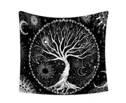 T02 95*73cm Tree of Life Tapestry Black and White Tapestry Galaxy Space Tapestry Black Aesthetic Tapestry Wall Hanging for Bedroom