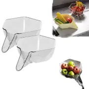 Fruit Plate Draining Bowl with Spout Rice Washing Basket Vegetable Basin