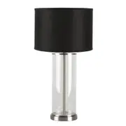 CAFE LIGHTING Left Bank Table Lamp - Nickel with Black Shade