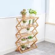 3-6 Tier Folding Shoe Rack Bamboo Wooden Shelf Stand Storage Organizer Cabinet (3 Tier)