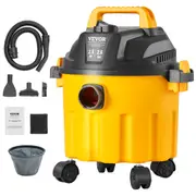 Wet/Dry Shop Vacuum Vac 10L 2 Peak HP w/ Nozzle Rich Attachments Yellow