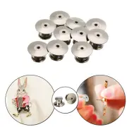 10mm x 7mm Silver Locking Fastener Clasp Pin Keeper Badge Backs For Name Tags