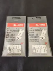 43227 PORTER CABLE 1/8" SOLID CARBIDE BURR WALL TILE & CEMENT BOARD BIT Lot of 2