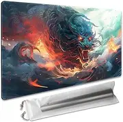 SIXTORE Premium Board Game 14x24in TCG Playmat Compatible for OCG CCG RPG MTG Playmats,Mousepad Desk Mats(Rebellion Dragons)