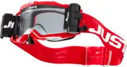 Just1 Nerve Plus Absolute Motocross Goggles, white-red for Men One Size White Red