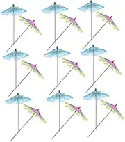 Ciieeo 50Pcs Umbrella Shaped Fruit Picks Portable Cocktail Picks for Appetizers Drinks Parties for Hawaiian Celebrations Restaurant Use Home Entertaining