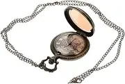 [WRITWAA] 1pc Pocket Watch Relief Hanging Watch Charm Holder for Necklace Bronzers Antique Fob Watch Retro Watch Bronze Pocket Steampunk Watch Vintage Accessories Casual Watch Watches Quartz