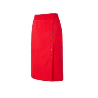 在飛比找momo購物網優惠-【FILA官方直營】#幻遊世界 女款 針織窄裙-紅(5SKY